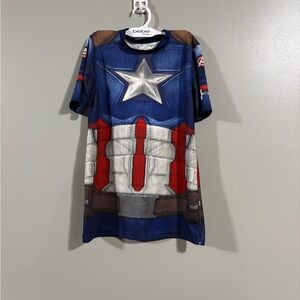 Kids Captain America T-Shirt - Blue and Red